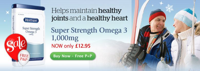 Helps maintain healthy joints and a healthy heart | Super Strength Omega 3 1,000mg
